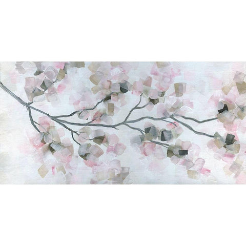Cherry Blossoms Black Modern Wood Framed Art Print by Jill, Susan