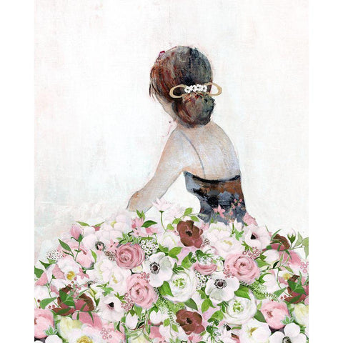 Floral Contemplation II Black Modern Wood Framed Art Print with Double Matting by Tava Studios