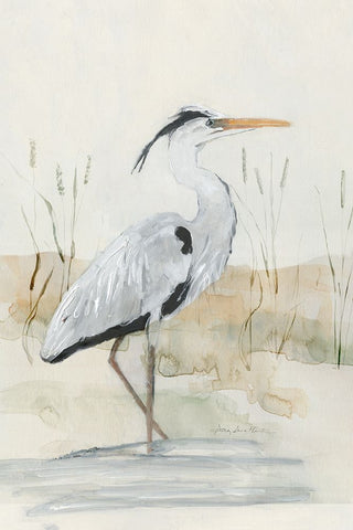 Heron I Black Modern Wood Framed Art Print by Swatland, Sally