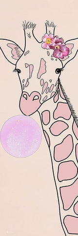 Bubblegum Giraffe II Black Ornate Wood Framed Art Print with Double Matting by Santiago, Daniela