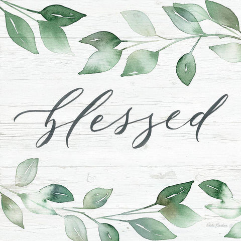 Blessed Greenery Black Modern Wood Framed Art Print by Brockmon, Kristen