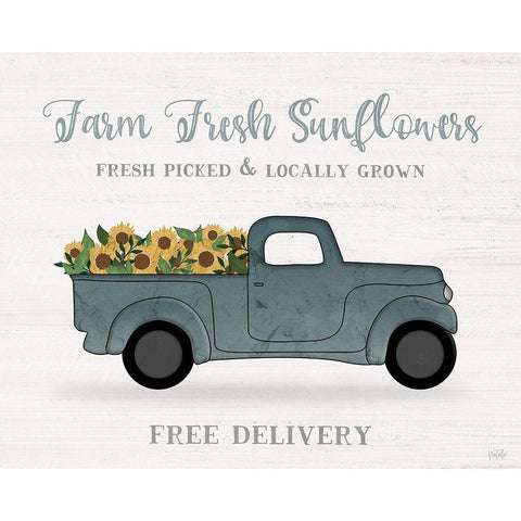 Farmers Market Truck White Modern Wood Framed Art Print by Carpentieri, Natalie