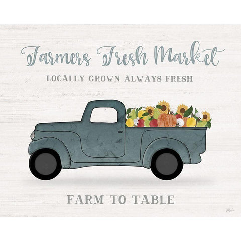 Fresh Sunflowers Truck Black Modern Wood Framed Art Print with Double Matting by Carpentieri, Natalie