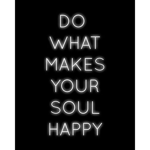 Soul Happy Black Modern Wood Framed Art Print by CAD Designs