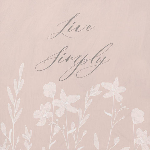 Live Simply White Modern Wood Framed Art Print by Jill, Susan
