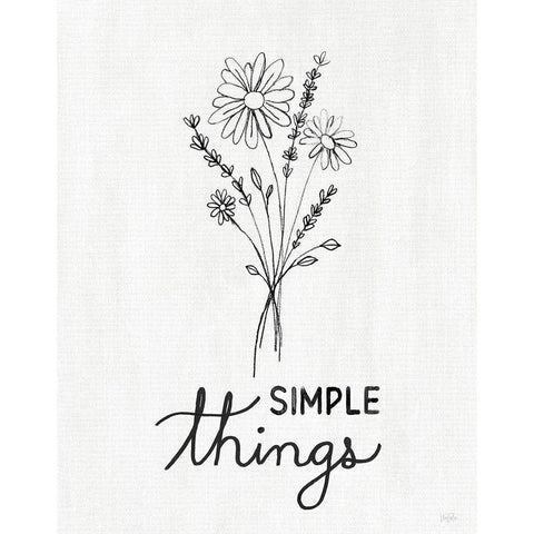 Simple Things Sketch White Modern Wood Framed Art Print by Carpentieri, Natalie