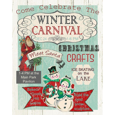 Bright Christmas Carnival Gold Ornate Wood Framed Art Print with Double Matting by Robinson, Carol