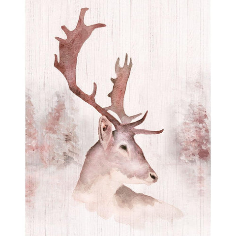 Blush Deer Gold Ornate Wood Framed Art Print with Double Matting by Swatland, Katie