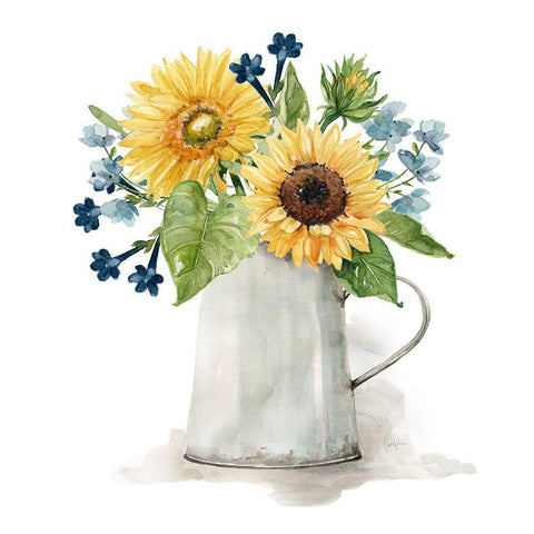 Sunflower Day II White Modern Wood Framed Art Print by Finn, Livi