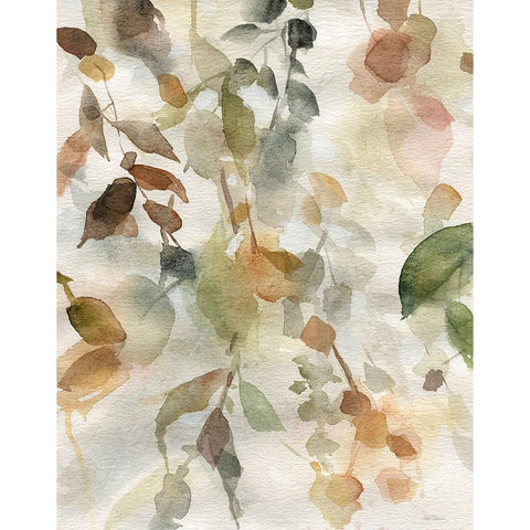 Cascading Nature II Black Modern Wood Framed Art Print with Double Matting by Robinson, Carol