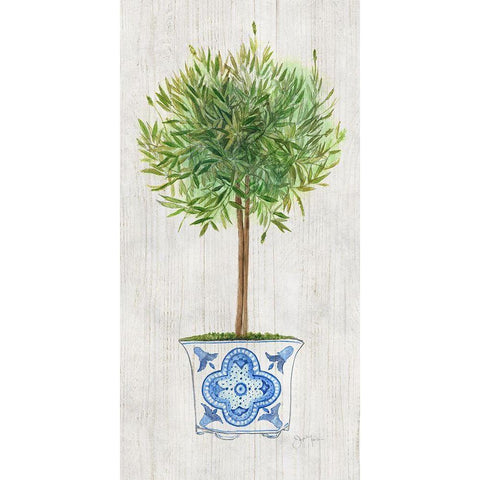 Rosemary Topiary White Modern Wood Framed Art Print by Tava Studios