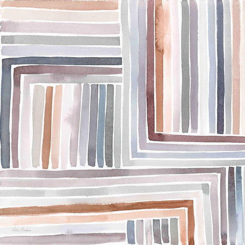 Abstract Line I White Modern Wood Framed Art Print with Double Matting by Brockmon, Kristen