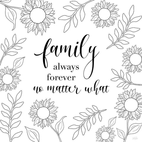 Family Always Forever White Modern Wood Framed Art Print by Carpentieri, Natalie