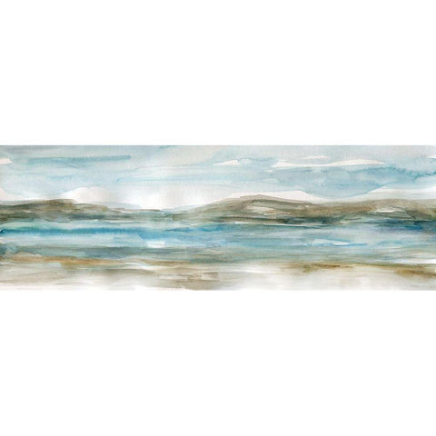 Peaceful Beach I White Modern Wood Framed Art Print by Robinson, Carol