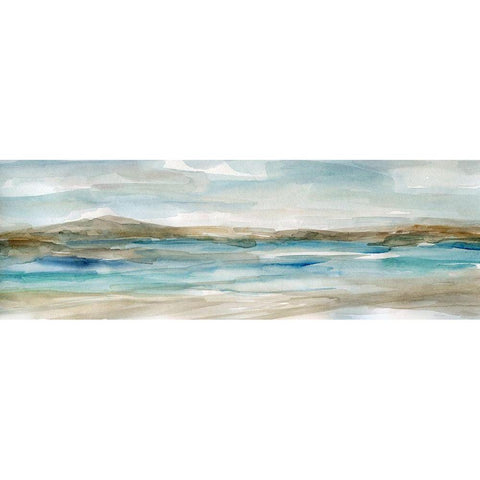 Peaceful Beach II White Modern Wood Framed Art Print by Robinson, Carol