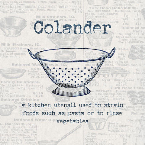Colander Black Ornate Wood Framed Art Print with Double Matting by Jill, Susan