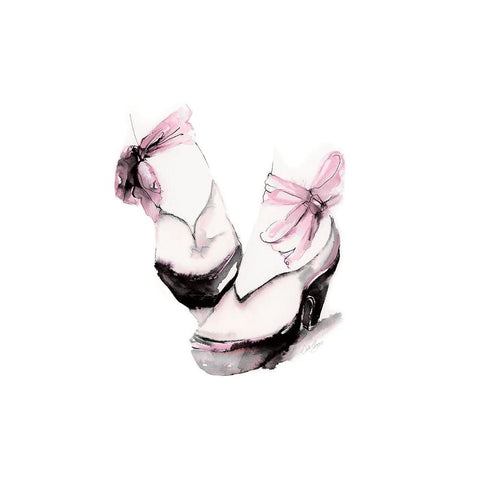 Ballet Platform Black Modern Wood Framed Art Print by Chang, Stella