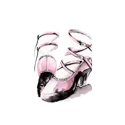 Strappy Platform White Modern Wood Framed Art Print by Chang, Stella