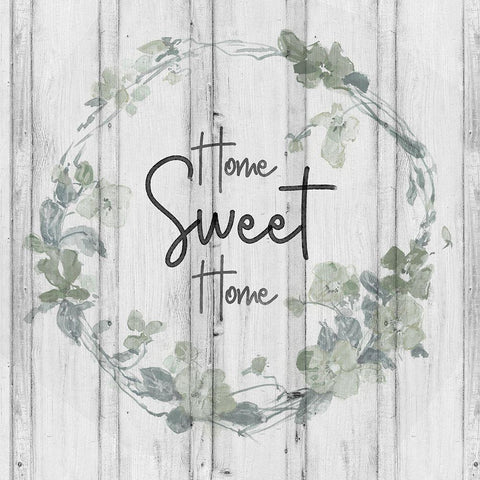 Home Sweet Home White Modern Wood Framed Art Print by Swatland, Sally