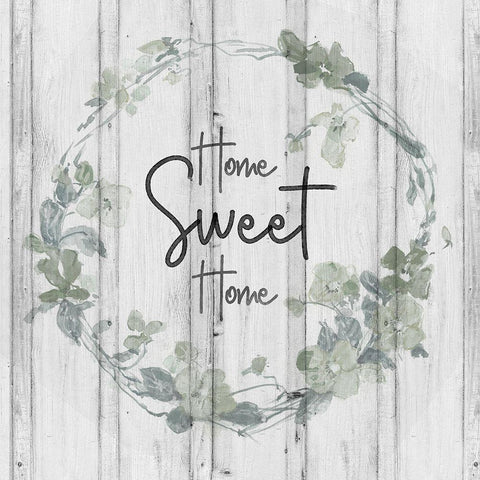 Home Sweet Home White Modern Wood Framed Art Print with Double Matting by Swatland, Sally