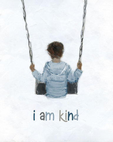 Boy on a Swing Black Ornate Wood Framed Art Print with Double Matting by Swatland, Sally