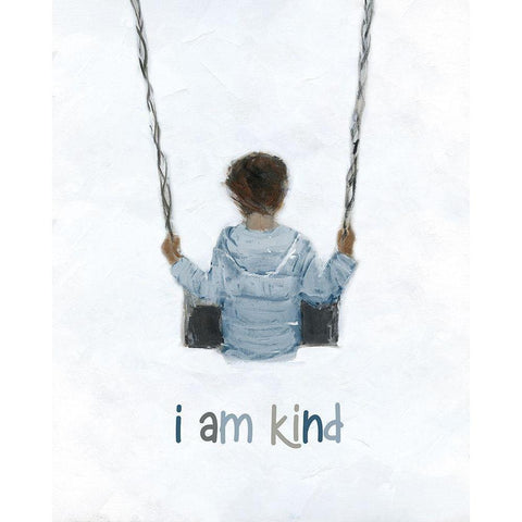 Boy on a Swing Gold Ornate Wood Framed Art Print with Double Matting by Swatland, Sally