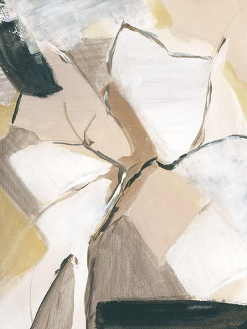 Marble Lines I White Modern Wood Framed Art Print with Double Matting by Chang, Stella
