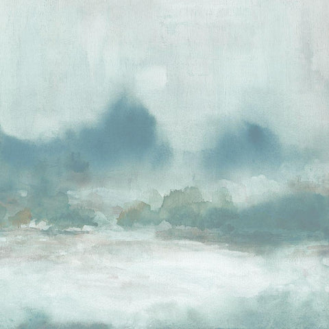 Softly Raining White Modern Wood Framed Art Print by Robinson, Carol