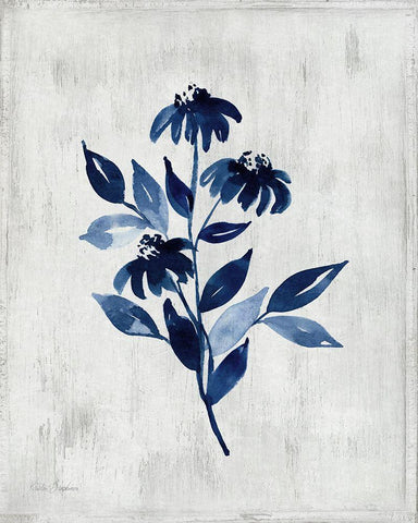 Wild Indigo I White Modern Wood Framed Art Print with Double Matting by Brockmon, Kristen