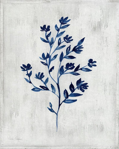 Wild Indigo II White Modern Wood Framed Art Print with Double Matting by Brockmon, Kristen