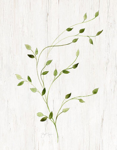 Windblown Leaves I Black Ornate Wood Framed Art Print with Double Matting by Tava Studios