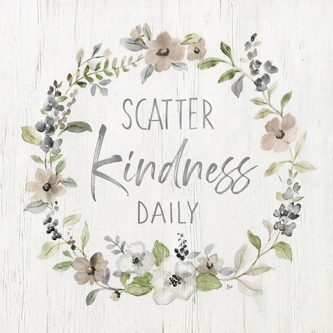 Scatter Kindness Gold Ornate Wood Framed Art Print with Double Matting by Nan