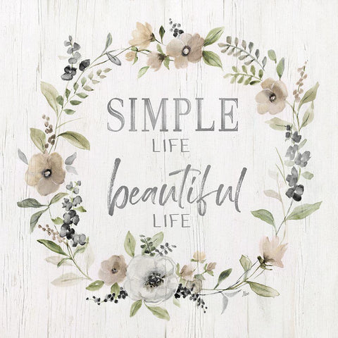 Simple Life Gold Ornate Wood Framed Art Print with Double Matting by Nan