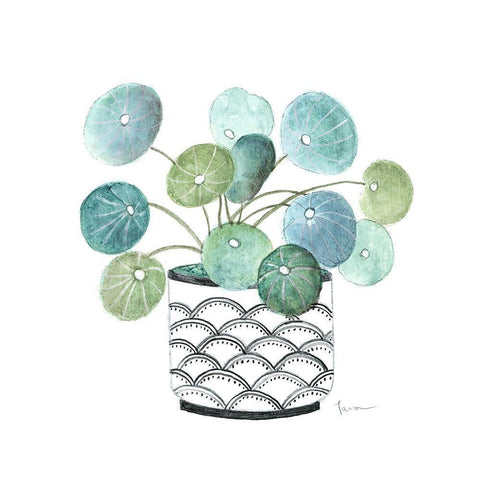 Modern Botany Blue II Black Modern Wood Framed Art Print with Double Matting by Tava Studios