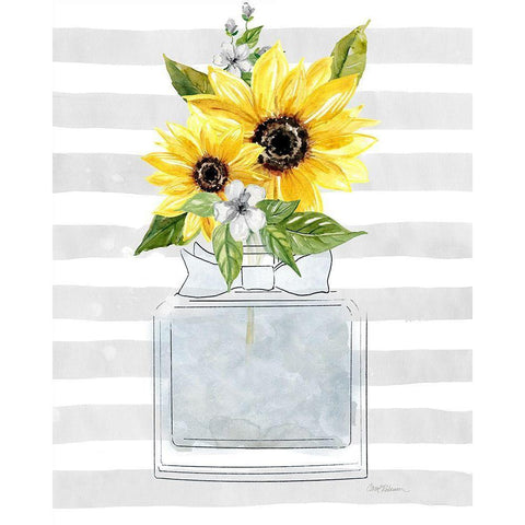 Sunflower Perfume II White Modern Wood Framed Art Print by Robinson, Carol