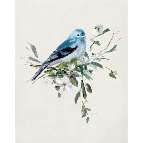 Bluebird Happy I Gold Ornate Wood Framed Art Print with Double Matting by Swatland, Sally