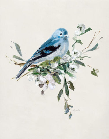 Bluebird Happy I Black Ornate Wood Framed Art Print with Double Matting by Swatland, Sally