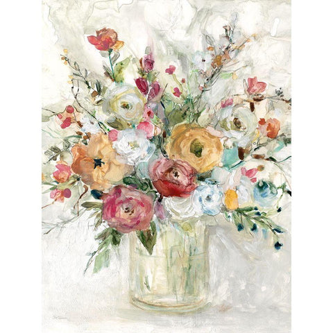 Contemporary Bouquet Black Modern Wood Framed Art Print with Double Matting by Robinson, Carol