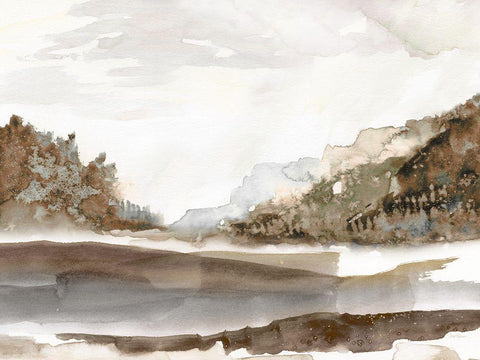 Mountain Time Black Ornate Wood Framed Art Print with Double Matting by Robinson, Carol