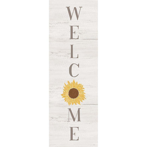 Sunflower Welcome Black Modern Wood Framed Art Print with Double Matting by Carpentieri, Natalie