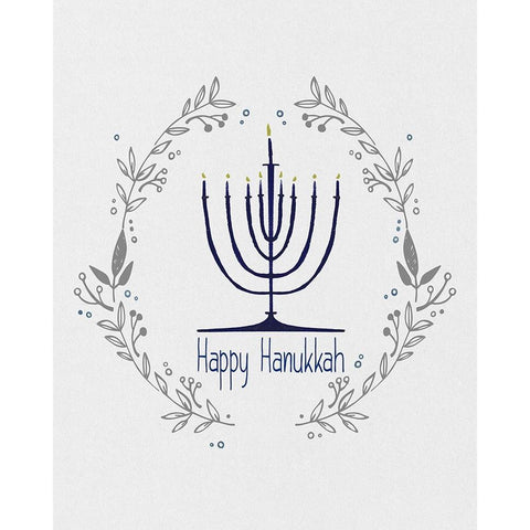 Happy Hanukkah II White Modern Wood Framed Art Print by Jill, Susan