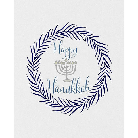 Hanukkah Wreath Gold Ornate Wood Framed Art Print with Double Matting by Jill, Susan