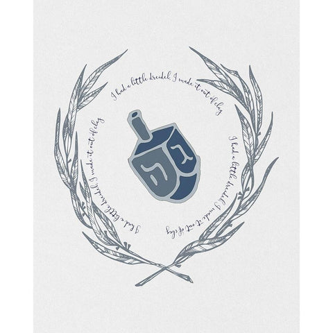 Hanukkah Dreidel White Modern Wood Framed Art Print by Jill, Susan
