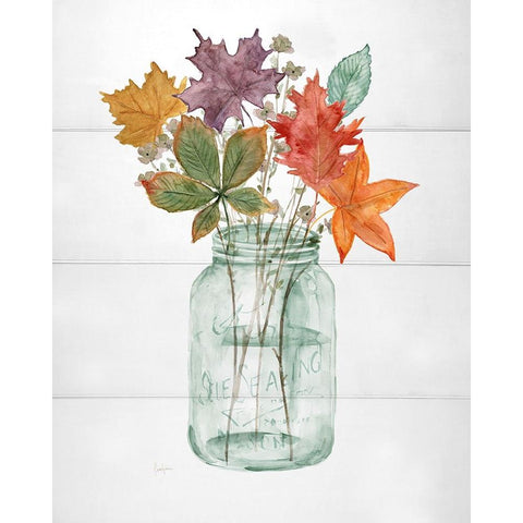 Harvest Home Leaves I Black Modern Wood Framed Art Print by Finn, Livi