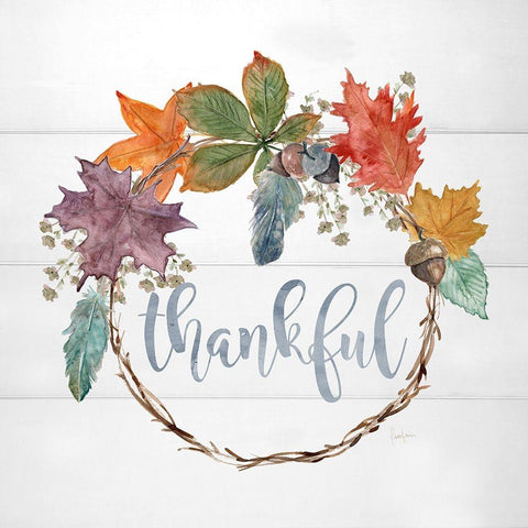 Harvest Home Wreath Gold Ornate Wood Framed Art Print with Double Matting by Finn, Livi