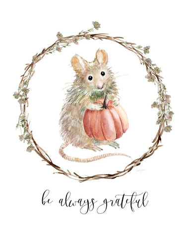 Harvest Home Mouse White Modern Wood Framed Art Print with Double Matting by Finn, Livi