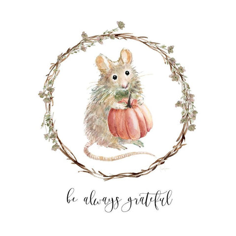 Harvest Home Mouse Black Modern Wood Framed Art Print by Finn, Livi