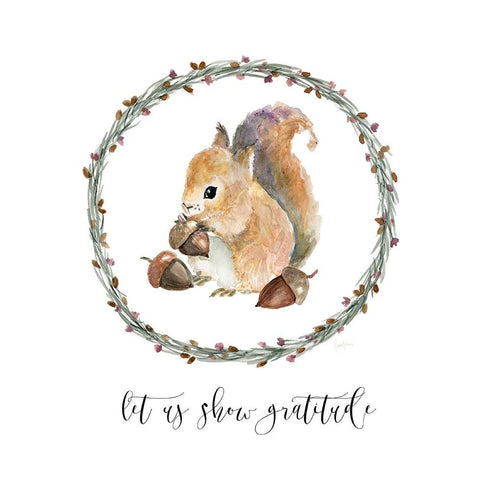 Harvest Home Squirrel Black Modern Wood Framed Art Print with Double Matting by Finn, Livi