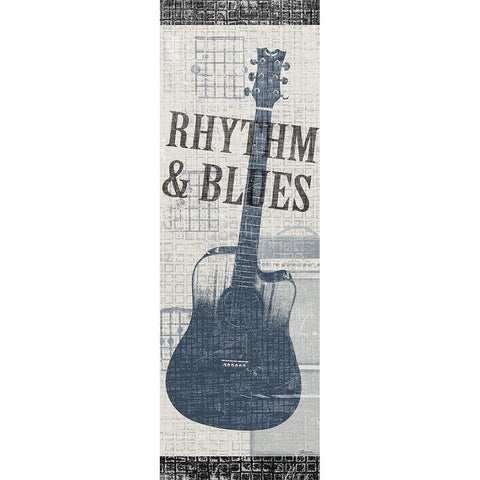 Rhythm and Blues Black Modern Wood Framed Art Print with Double Matting by Craven, Katrina