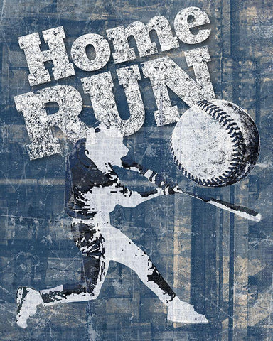 Home Run Hitter White Modern Wood Framed Art Print with Double Matting by Craven, Katrina